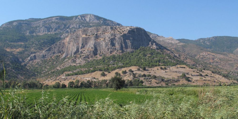 Priene with castle hill elevation from the meander layer